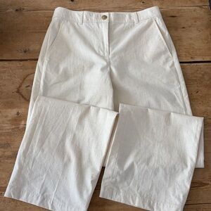 NWT Gorgeous J. Crew Ivory Cotton Linen Wide Leg Trousers